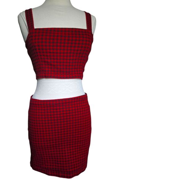 Gingham Plaid CropTop & Skirt Set, Forever 21 - L - Picture 2 of 12